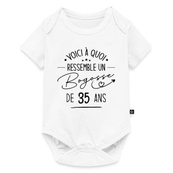 Bogosse 35 ans Cadeau Humour Anniversaire 35 ans - Body à manches courtes Premium Bébé - blanc - Devant