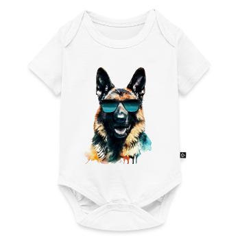 Deutscher Schäferhund - Baby Premium Kurzarmbody - Weiß - Vorne