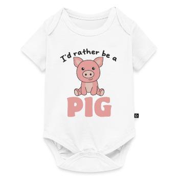 Je préfère être un cochon - doux cochon - Body à manches courtes Premium Bébé - blanc - Devant