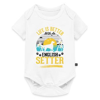 La vie est meilleure avec English Setter - Body à manches courtes Premium Bébé - blanc - Devant