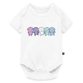 Spectrasdrapeau sexuel Fierté LGBTQ Singe mignon - Body à manches courtes Premium Bébé - blanc - Devant
