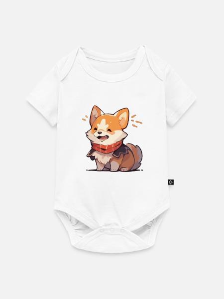 Corgi - Baby Premium Kurzarmbody - Weiß