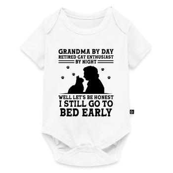 Amoureux des chats Grand-mère retraitée Retraité Propriétaire de chat Chat - Body à manches courtes Premium Bébé - blanc - Devant