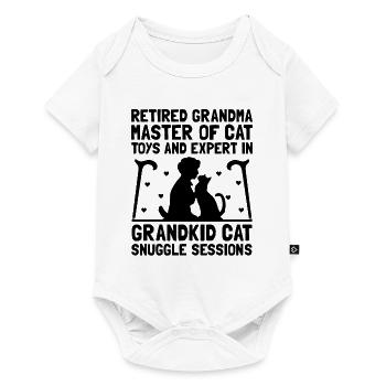 Amoureux des chats Grand-mère retraitée Retraité Propriétaire de chat Chat - Body à manches courtes Premium Bébé - blanc - Devant