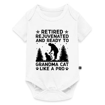 Amoureux des chats Grand-mère retraitée Retraité Propriétaire de chat Chat - Body à manches courtes Premium Bébé - blanc - Devant