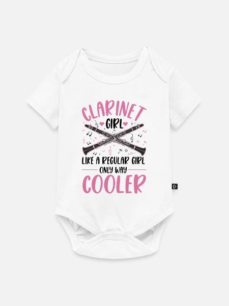 Klarinette Mädchen Klarinettistin - Baby Premium Kurzarmbody - Weiß