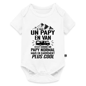 Cadeau Papy Van Camping Car Voyage Cadeau Papy - Body à manches courtes Premium Bébé - blanc - Devant