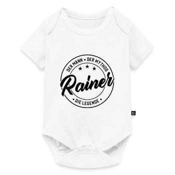 Rainer Vorname Name Geburtstag - Baby Premium Kurzarmbody - Weiß - Vorne