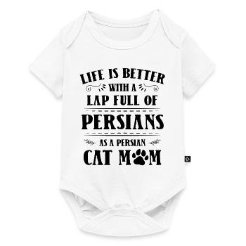 Perserkatze Katzenliebhaber Katzenbesitzer Perserlanghaar C - Baby Premium Kurzarmbody - Weiß - Vorne