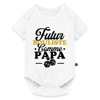 Futur bouliste comme papa - Body à manches courtes Premium Bébé - blanc - Devant