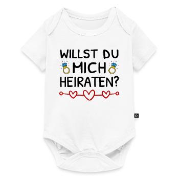 Willst Du Mich Heiraten? Heiratsantrag - Baby Premium Kurzarmbody - Weiß - Vorne