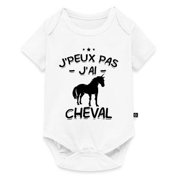 J'Peux Pas ! J'Ai Cheval 🐎 - Body à manches courtes Premium Bébé - blanc - Devant