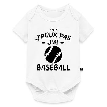 J'Peux Pas ! J'Ai Baseball ⚾ - Body à manches courtes Premium Bébé - blanc - Devant