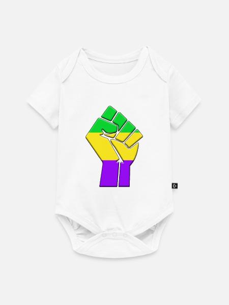 Mardi Gras Flagge - Baby Premium Kurzarmbody - Weiß