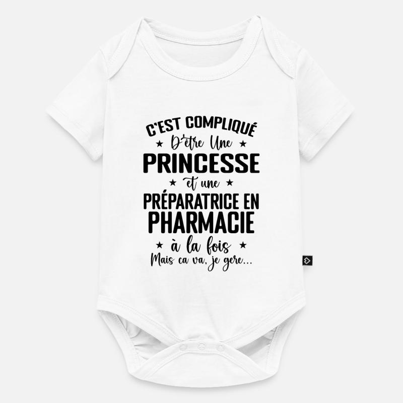 PRINCESSE ET UNE PREPARATRICE EN PHARMACIE - Body à manches courtes Premium Bébé - blanc
