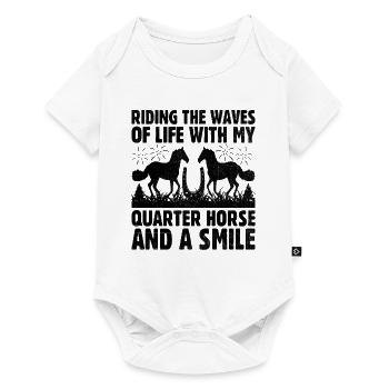 American Quarter Horse Equestrian Horse Lover Hors - Body à manches courtes Premium Bébé - blanc - Devant