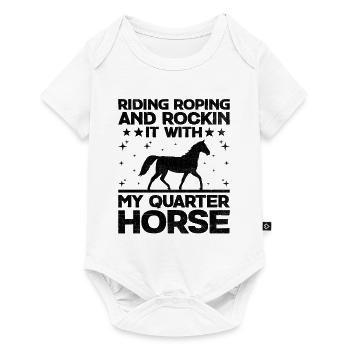American Quarter Horse Equestrian Horse Lover Hors - Body à manches courtes Premium Bébé - blanc - Devant
