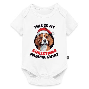 Beagle Noël Pyjamas Chiens - Body à manches courtes Premium Bébé - blanc - Devant