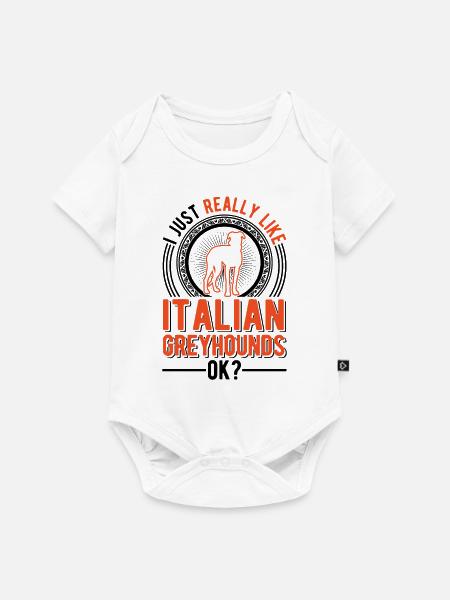 Italienischer Windhund Geschenk - Baby Premium Kurzarmbody - Weiß