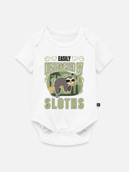 Faultier Geschenk Sloth - Baby Premium Kurzarmbody - Weiß