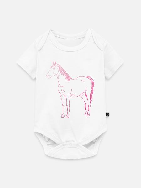 Pferde Design Geschenk - Baby Premium Kurzarmbody - Weiß