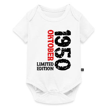 1950 Oktober Limited Edition 73. Geburtstag Deko - Baby Premium Kurzarmbody - Weiß - Vorne