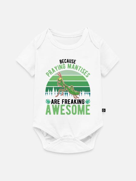 Gottesanbeterin Fangschrecke Mantis - Baby Premium Kurzarmbody - Weiß