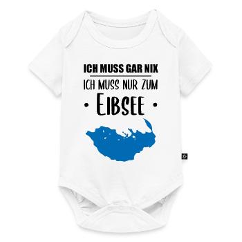 "Ich muss nur zum Eibsee" - Berge und See Design - Baby Premium Kurzarmbody - Weiß - Vorne