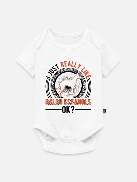 Ich mag einfach Galgo Espanols - Baby Premium Kurzarmbody - Weiß