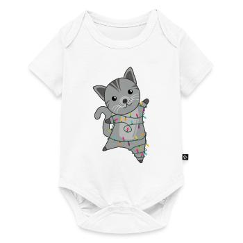 Katze Weihnachten Schnee Winter Tiere Katzen - Baby Premium Kurzarmbody - Weiß - Vorne