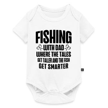 Pêche Papa Papa Pêcheur Childern Drôle Poisson Alors - Body à manches courtes Premium Bébé - blanc - Devant