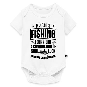 Pêche Papa Papa Pêcheur Childern Drôle Poisson Alors - Body à manches courtes Premium Bébé - blanc - Devant