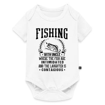 Angeln Onkel Fischer Onkel Lustiger Fisch Perfekt - Baby Premium Kurzarmbody - Weiß - Vorne