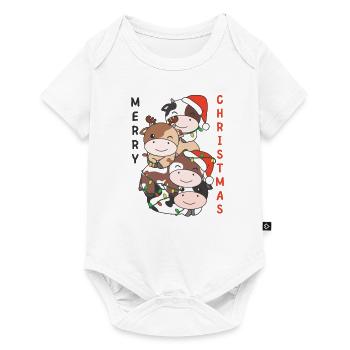 Cow, Christmas Tree, Christmas Animals, Cows - Baby Premium short-sleeve bodysuit - white - Front