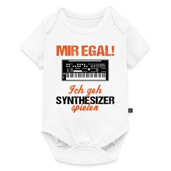 Mir egal Synthesizer Spielen Musik Geschenk - Baby Premium Kurzarmbody - Weiß - Vorne