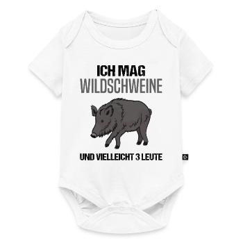 Humorvolles Wildschwein & Menschenliebhaber - Baby Premium Kurzarmbody - Weiß - Vorne