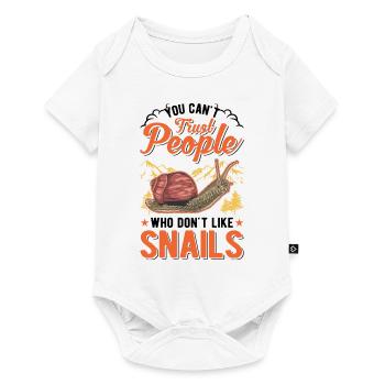 Schnecke Geschenk Weinbergschnecke - Baby Premium Kurzarmbody - Weiß - Vorne