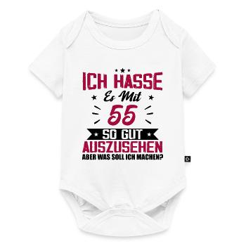 Ich hasse es mit 55 Geburtstag Gut Aussehen - Baby Premium Kurzarmbody - Weiß - Vorne