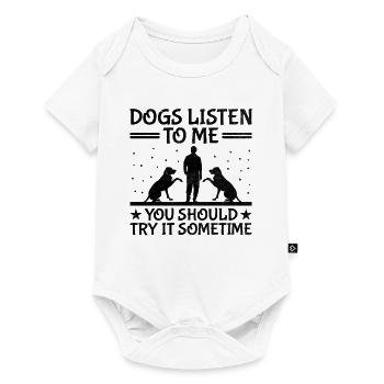 Dresseur de chiens Dressage de chiens Dressage de chiens Soins aux animaux de compagnie Pr - Body à manches courtes Premium Bébé - blanc - Devant