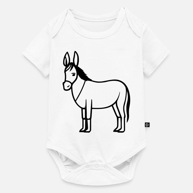 âne - Body à manches courtes Premium Bébé - blanc