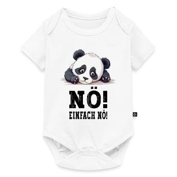 Nö Einfach Nö No Nein Panda Bär Süß Lustig Spruch - Baby Premium Kurzarmbody - Weiß - Vorne