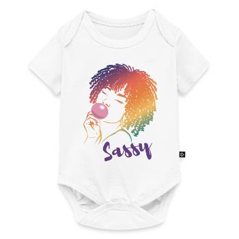 Sassy Chic with Afro Charm - Baby Premium short-sleeve bodysuit - white - Front