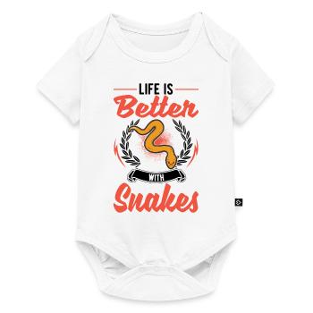Life is better with snakes - Baby Premium short-sleeve bodysuit - white - Front