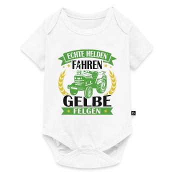 Echte helden fahren gelbe felgen - Baby Premium Kurzarmbody - Weiß - Vorne