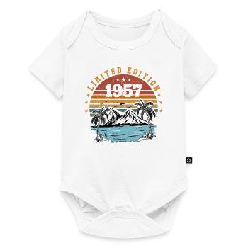 1957 Cadeau Anniversaire Vintage Rétro Né en 1957 - Body à manches courtes Premium Bébé - blanc - Devant