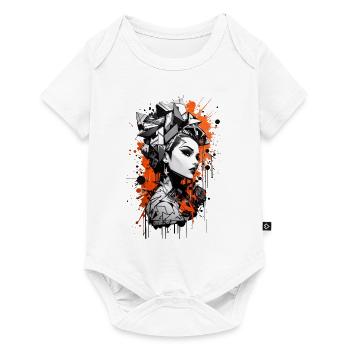 Abstract Colorful Young Woman Graffiti Art - Baby Premium short-sleeve bodysuit - white - Front