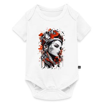 Abstract Colorful Young Woman Graffiti Art - Baby Premium short-sleeve bodysuit - white - Front