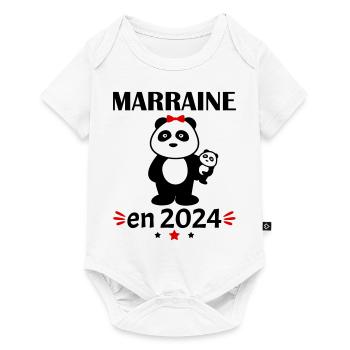 Marraine en 2024, annonce grossesse, famille - Body à manches courtes Premium Bébé - blanc - Devant