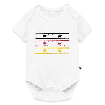 angelrute mit deutschlandflagge - Baby Premium Kurzarmbody - Weiß - Vorne