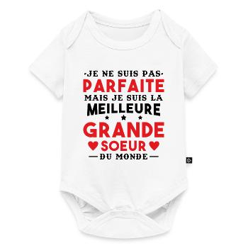Je suis la meilleure grande soeur du monde - Body à manches courtes Premium Bébé - blanc - Devant